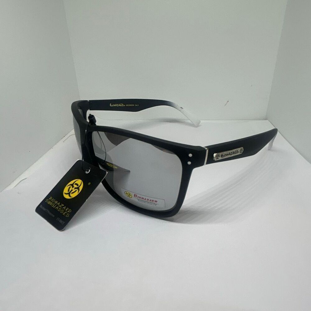Biohazard Mirrored Sunglasses Men’s UV400 Protection